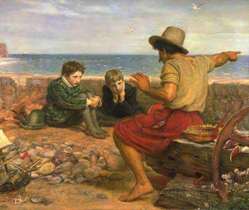 Sir John Everett Millais The Boyhood of Raleigh Norge oil painting art